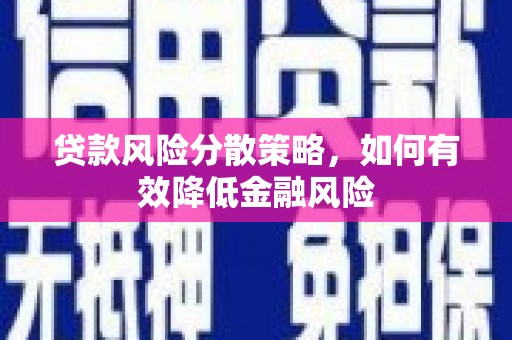 琉球贷款风险分散策略，如何有效降低金融风险