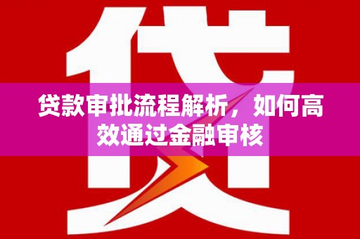 琉球贷款审批流程解析，如何高效通过金融审核
