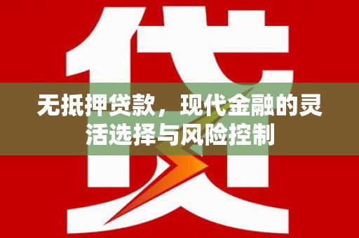 琉球无抵押贷款，现代金融的灵活选择与风险控制