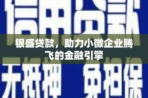 琉球银盛贷款，助力小微企业腾飞的金融引擎