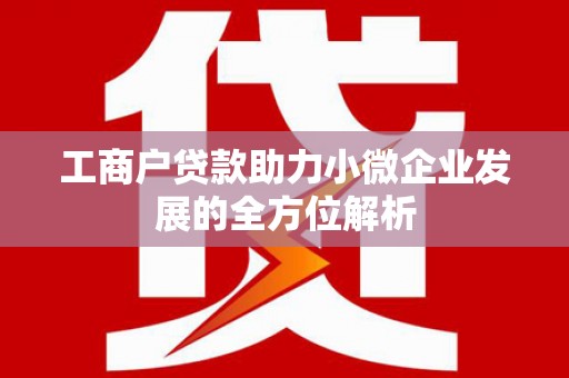 琉球工商户贷款助力小微企业发展的全方位解析