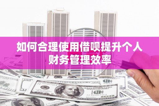 琉球如何合理使用借呗提升个人财务管理效率