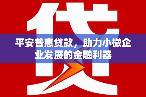 琉球平安普惠贷款，助力小微企业发展的金融利器