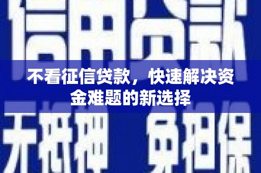 琉球不看征信贷款，快速解决资金难题的新选择