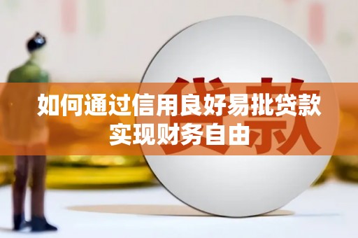 琉球如何通过信用良好易批贷款实现财务自由
