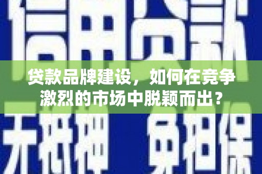琉球贷款品牌建设，如何在竞争激烈的市场中脱颖而出？